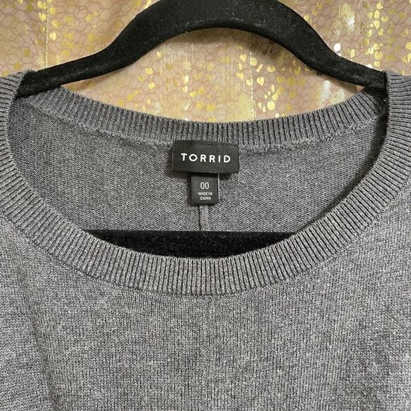 Torrid Charcoal Gray Mini Sweater Long Sleeve Lace-Up Dress, 00 M/10 - Picture 4 of 10